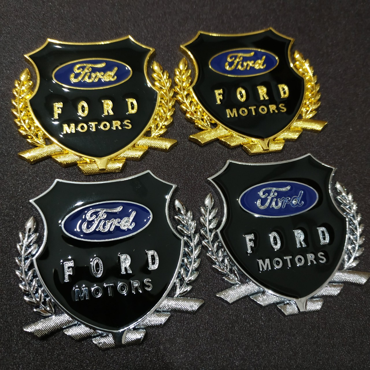 Cặp Logo bông lúa Ford motors 5.1x5.5cm hợp kim