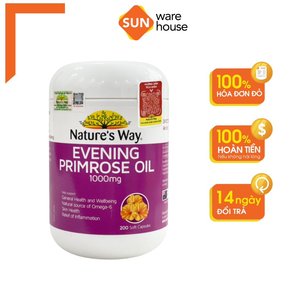 Viên uống hỗ trợ cân bằng nội tiết tố nữ nature's way evening primrose oil 200 viên sunware house