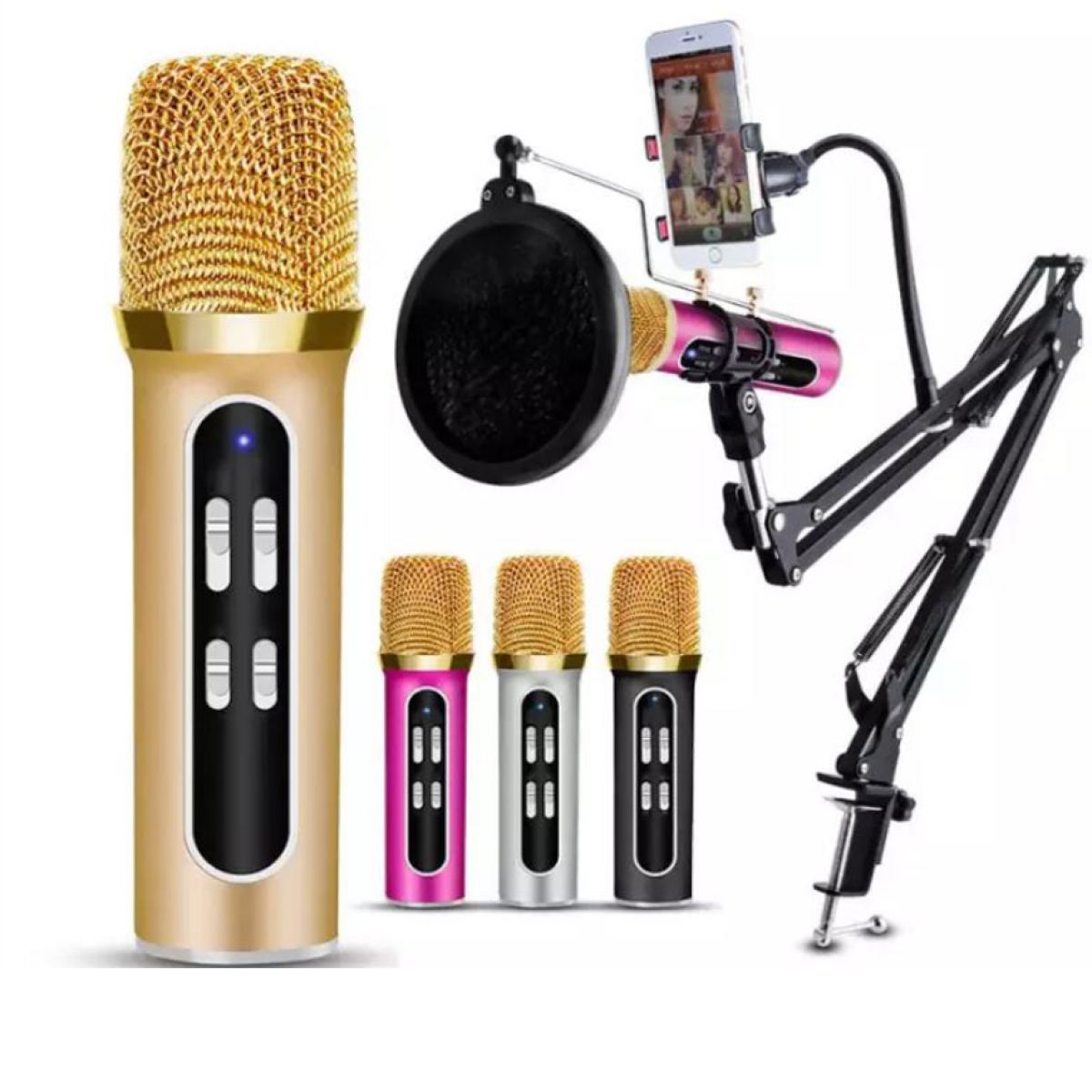 Micro c11 thu âm live stream hát karaoke cao cấp đủ dây kết nối tai phone và màng lọc – bảo hành 12 tháng