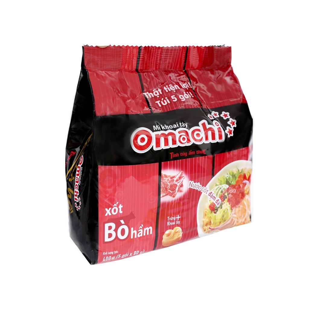 Lốc 5 gói mì omachi sốt bò hầm