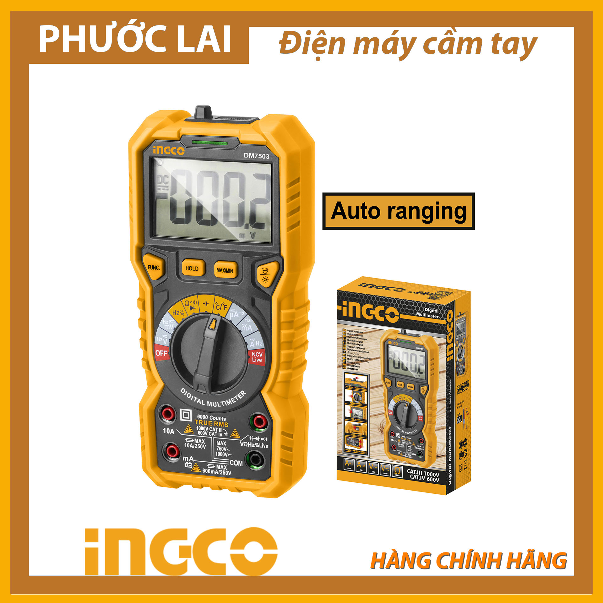 Đồng hồ vạn năng kỹ thuật số ingco dm7504