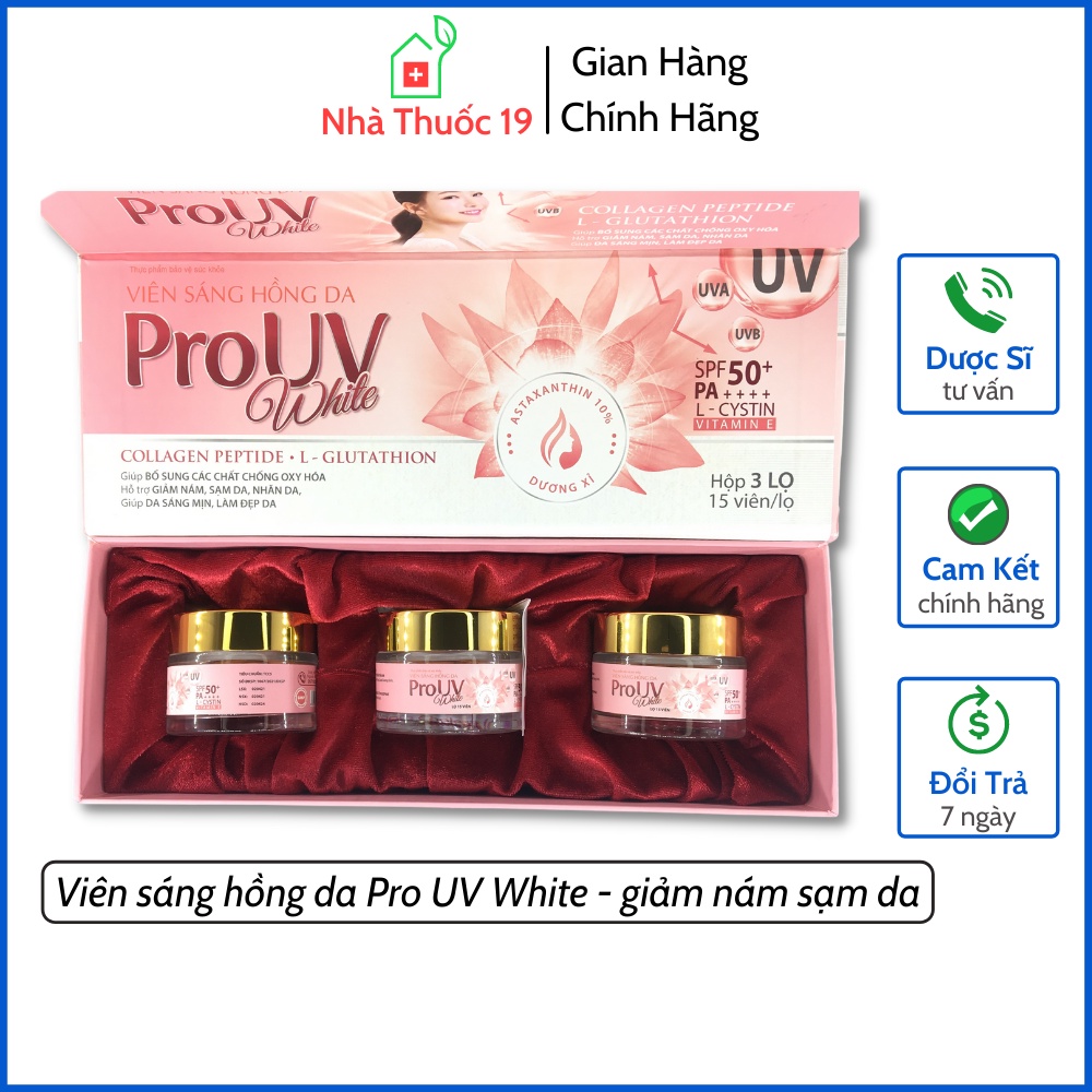 Viên sáng hồng da ProUV White - Giúp bổ sung các chất chống Oxy hóa