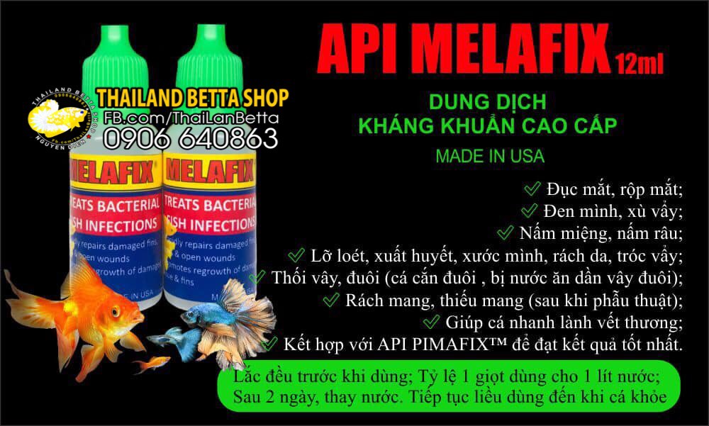 Melafix - dung dịch chăm sóc cá dưỡng cá betta guppy goldfish cá nuôi thủy sinh - melafix 12ml