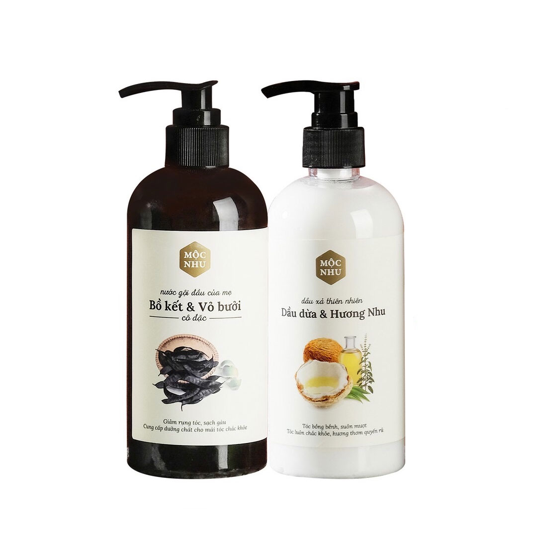 [HCM]Bộ Đôi Nước Dầu Gội Mộc Nhu và Dầu Xả Dầu dừa Hương Nhu Giảm rụng tóc giảm gàu