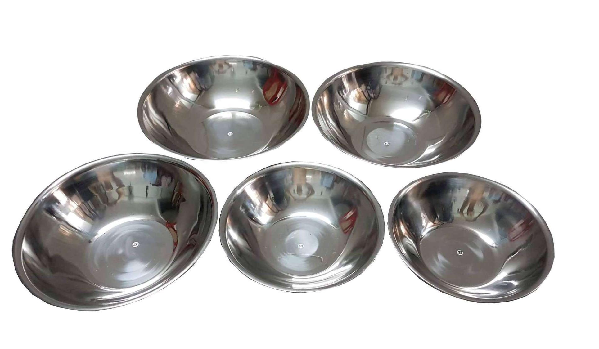 [HCM]Combo 5 cái thau inox từ 32cm đến 45cm