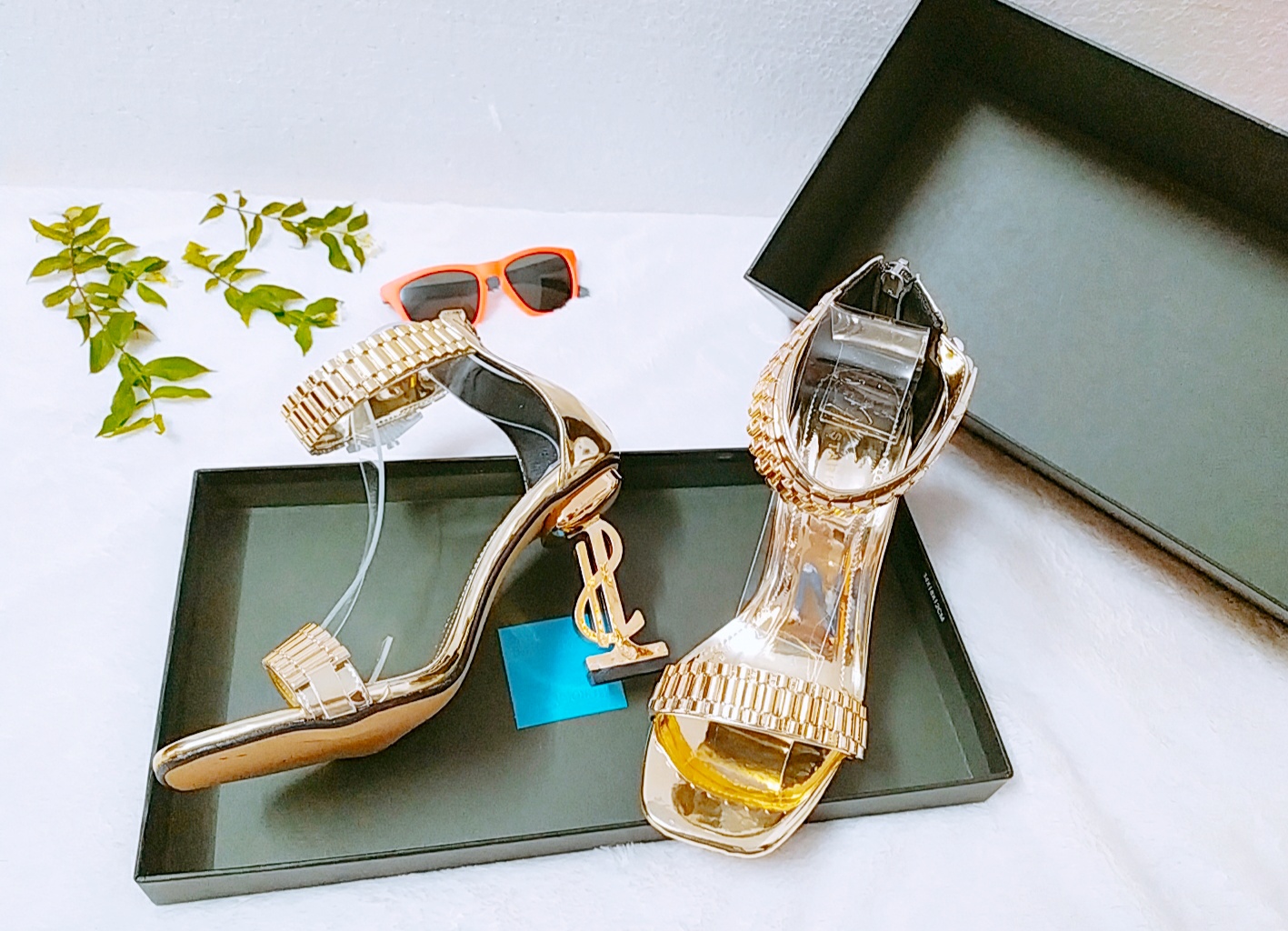 [HCM]Giày nữ cao gót mạ vàng sang chảnh đế chữ I cao 9 phân