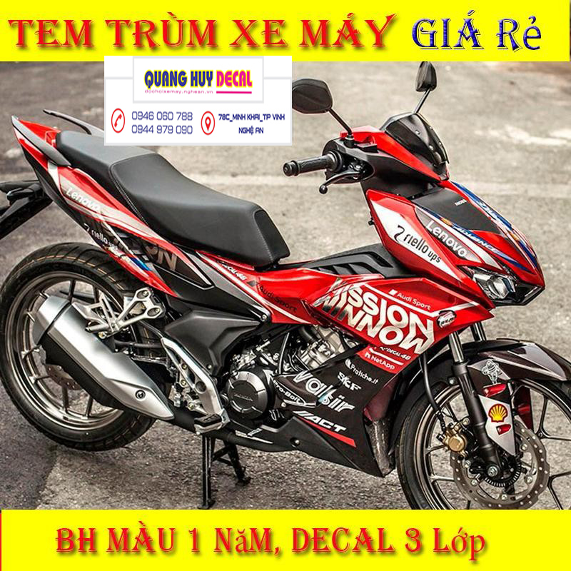 Tem trùm winner x đỏ đen mission - Độ dán team trùm decal xe máy winner x đỏ đen mission - Team trùm decal xe máy winner x rẻ đẹp và chất