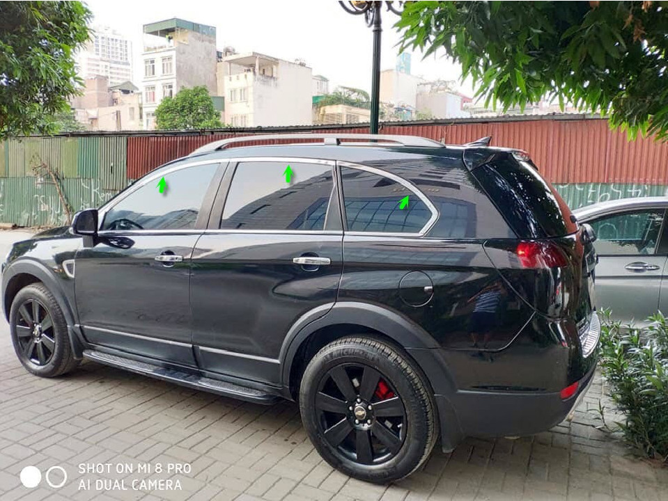 Bộ nẹp viền cong kính inox xe captiva 2006-2015