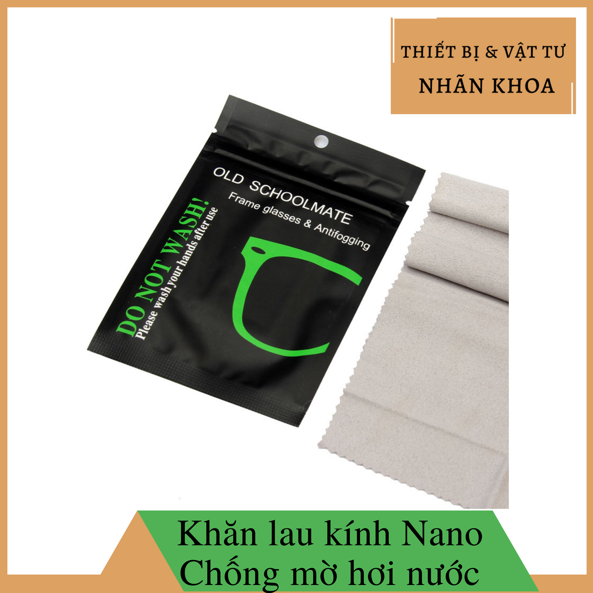 Khăn lau mắt kính nano chống mờ hơi nước, chống mờ sương, chống mờ kính khi đeo khẩu trang | Khăn lau Old Schoolmate