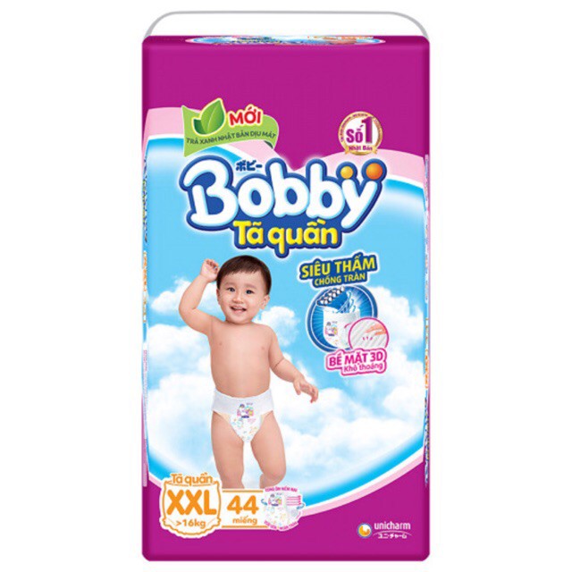 [HCM]HÀNG CHÍNH HÃNG - Tã/Bỉm Quần Bobby Size XXL Cho Bé 15 - 25 kg Đệm Lưng Thấm Mồ Hôi Mẫu Mới - Loại 12/30/56 Miếng