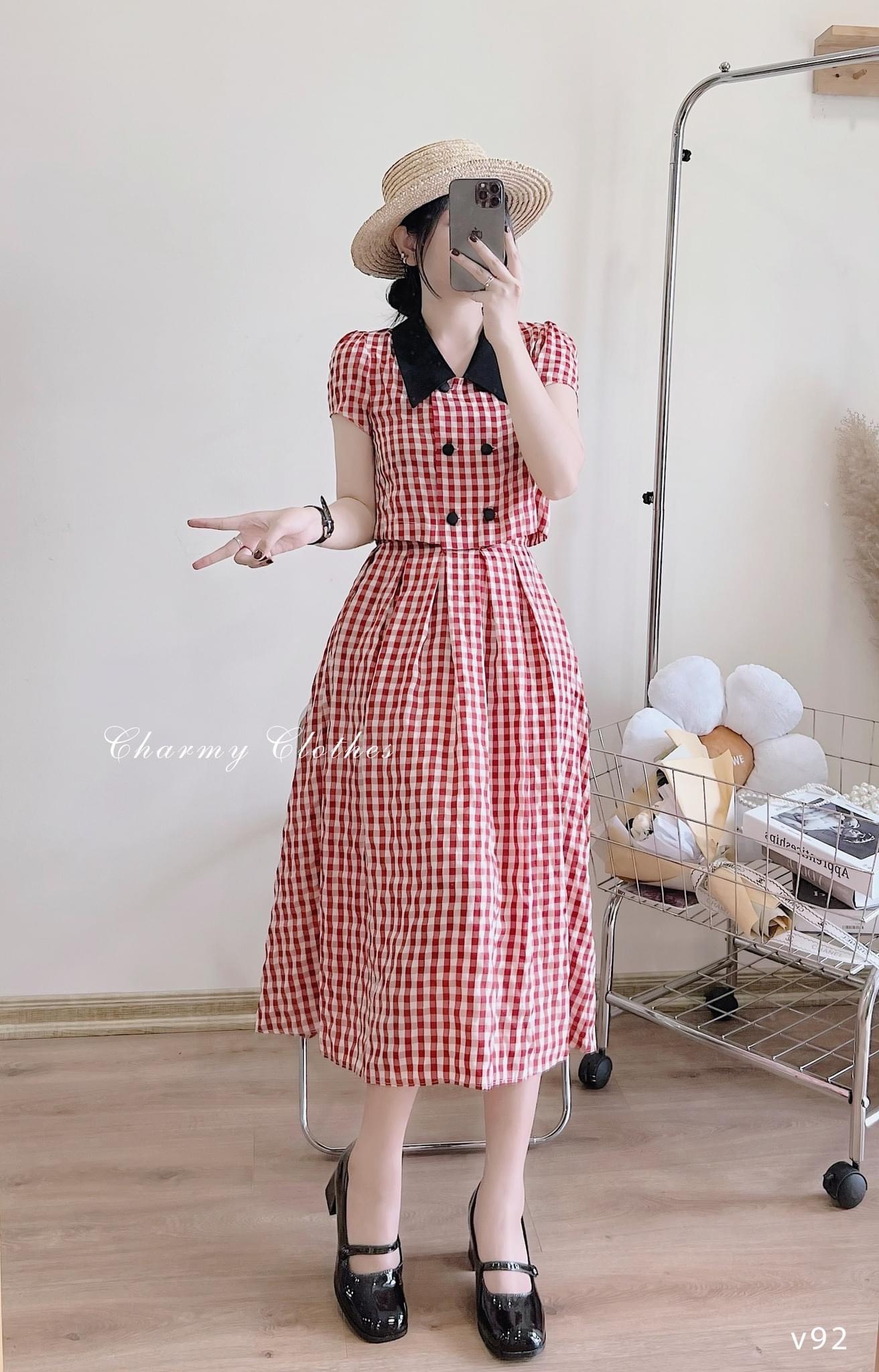 Đầm caro siêu xinh cao cấp