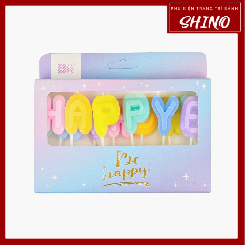 Nến sinh nhật chữ hpbd pastel phong cách hàn quốc