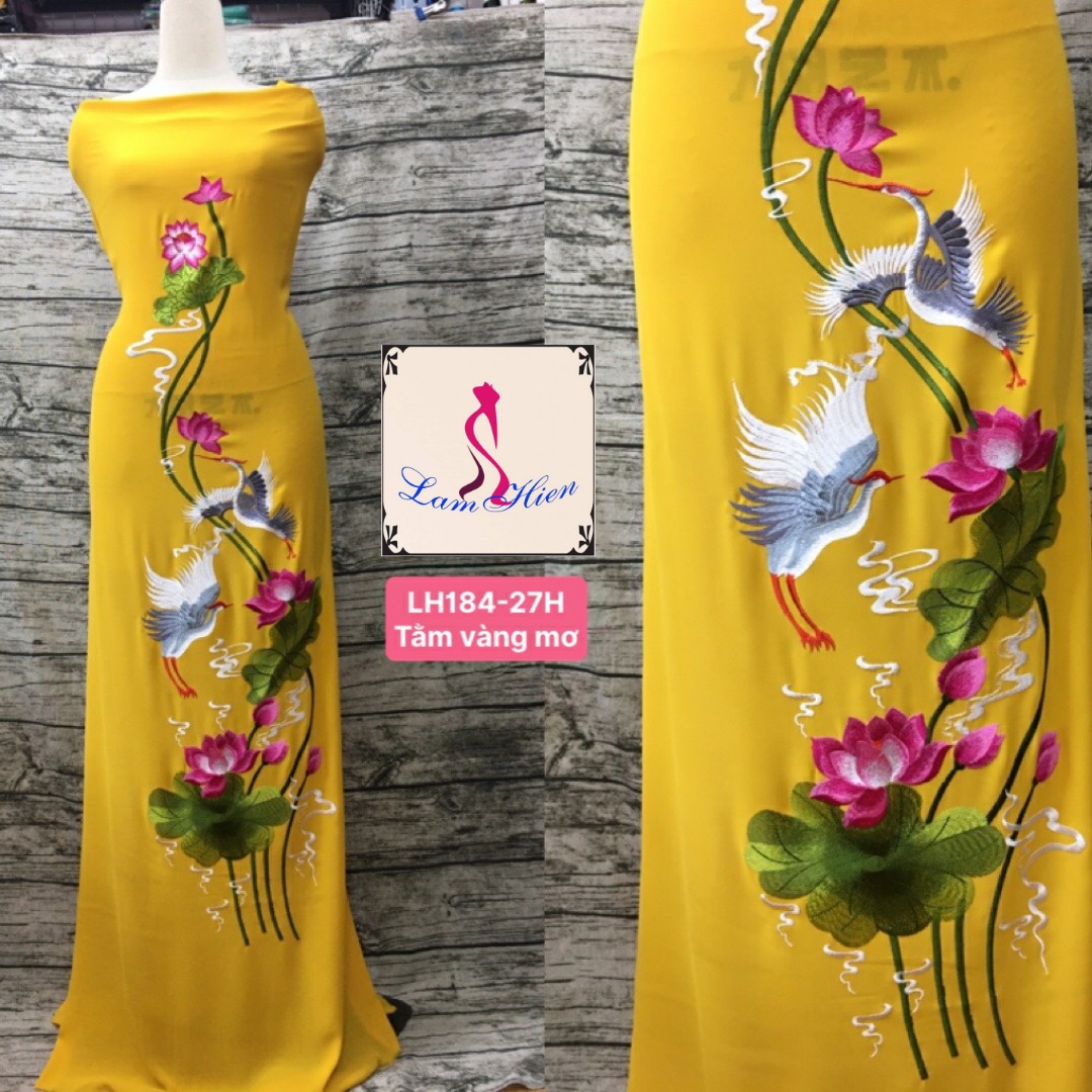 Vải áo dài thêu cao cấp lh184