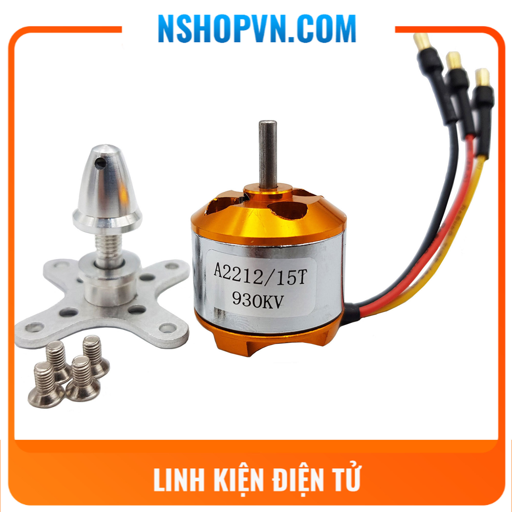 Động cơ không chổi than A2212 kèm phụ kiện 930KV / 1400KV / 2200KV