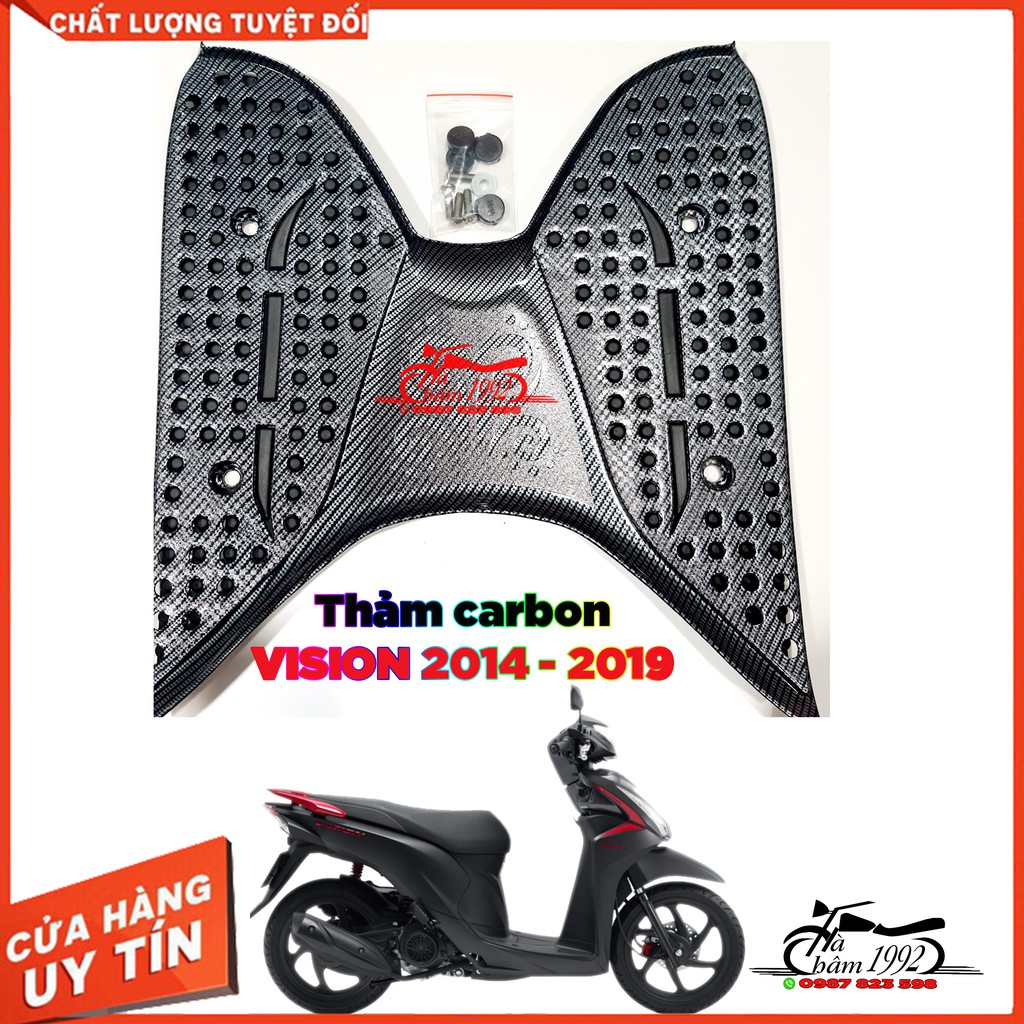 Thảm lót sàn honda vison carbon sh 2014 - 2020 thảm lót chân vision; miếng lót chân vision