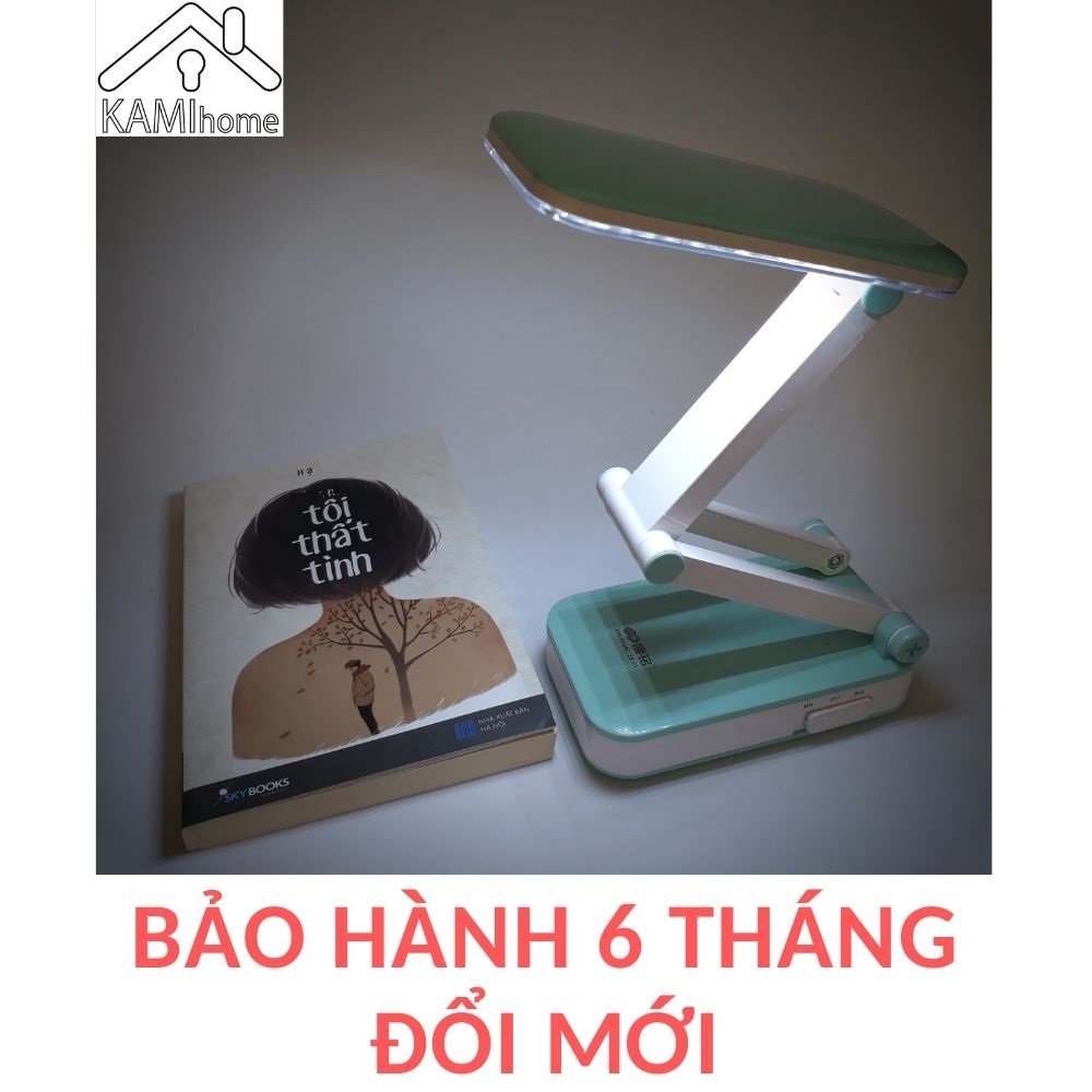 Đèn học để bàn sạc tích điện gấp gọn cầm theo người Pin dung lượng lớn 800mAh Bóng led siêu bền ánh sáng Trắng mã KM6668
