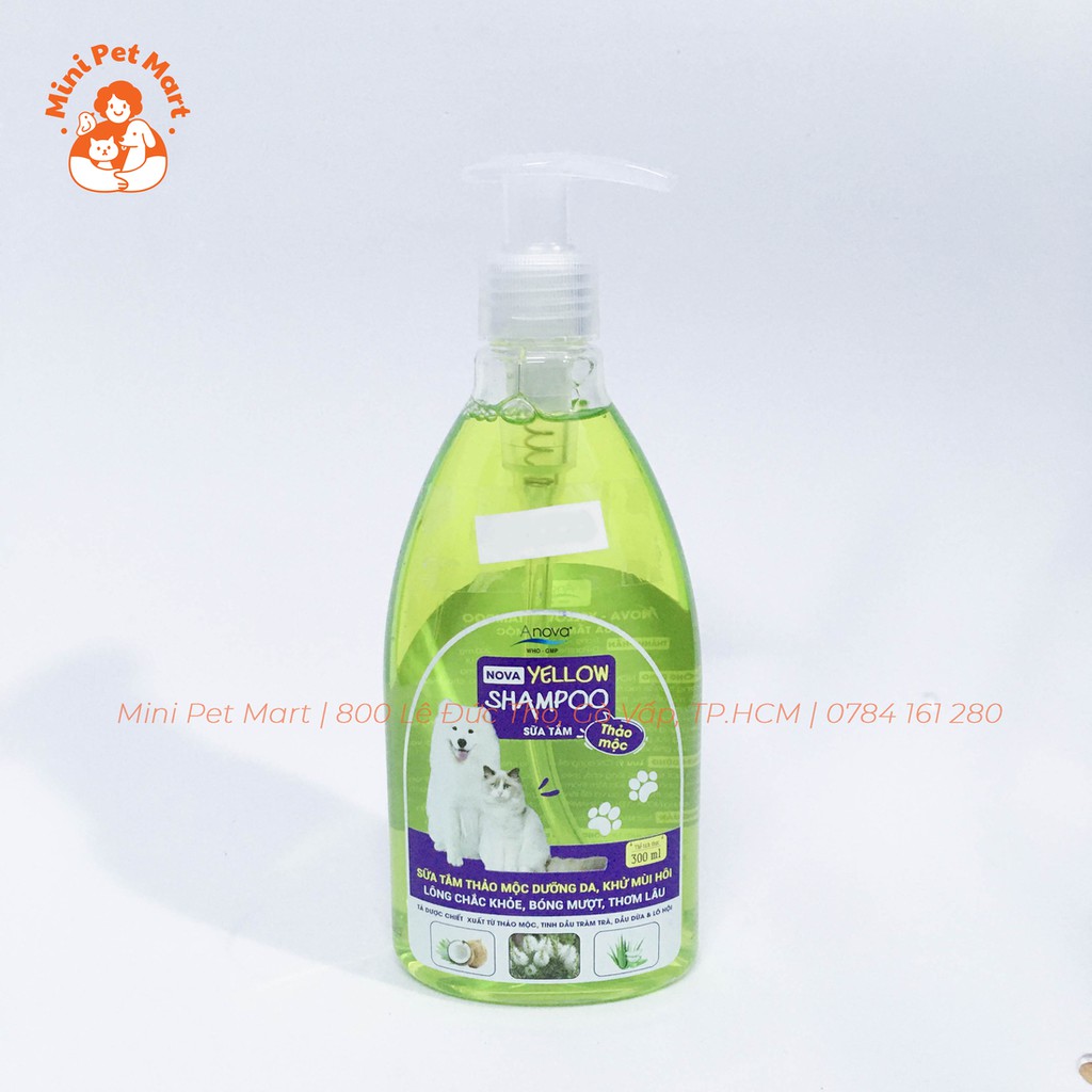 Sữa tắm thảo mộc cho chó mèo nova yellow shampoo - 300ml