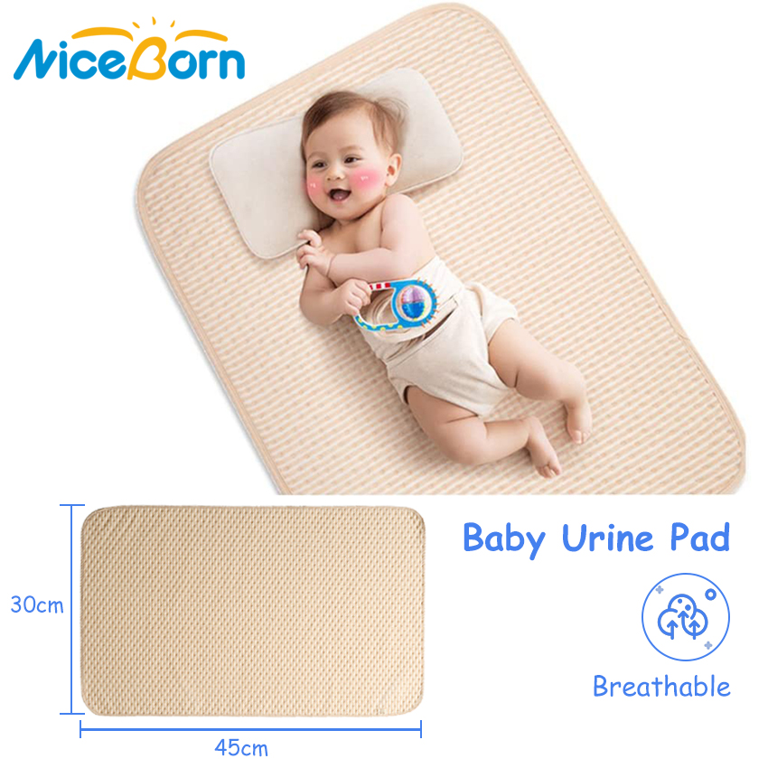 NiceBorn Thảm lót chống thấm 4 lớp di động, giúp chống nước tiểu mồ hôi có thể gấp lại và giặt được dành cho trẻ sơ sinh/trẻ mới biết đi/thú cưng