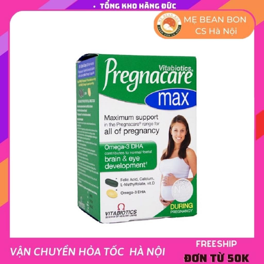 Vitamin tổng hợp cho bà bầu Pregnacare Max Anh 84 viên bổ sung đủ dưỡng chất cho phụ nữ thời kỳ mang thai và sau sinh gồm đủ các thành phần quan trọng như vitamin d, canxi bà bầu, dha bầu, sắt bầu, kẽm, magie- mẹ bean bon