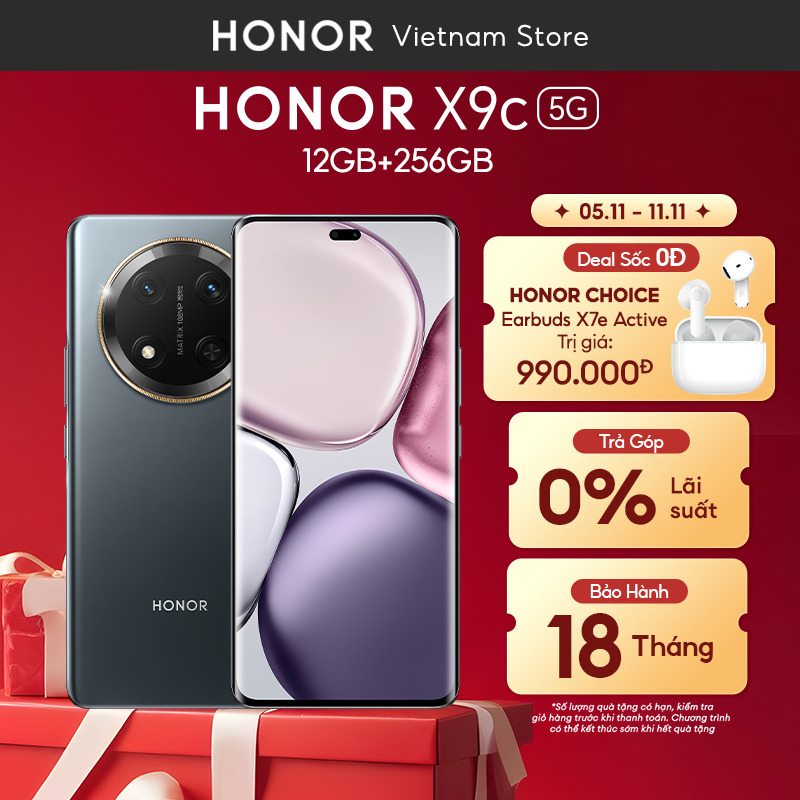 Điện thoại Honor X9c 5G 12GB + 256GB | Pin 6600mAh, Camera 108MP | Bảo hành 18 Tháng| Hàng Chính Hãn