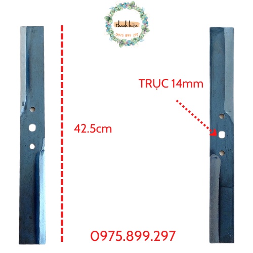 Lưỡi dao thép tốt lắp máy thái chuối kích thước chiều dài 43cm lỗ 14mm