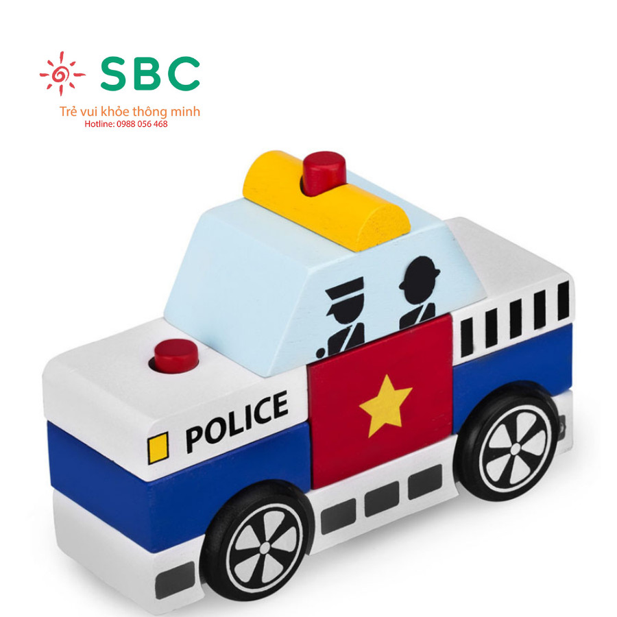 Đồ chơi gỗ Winwintoys - Lắp ráp xe cảnh sát