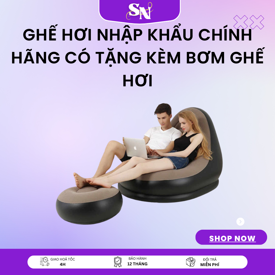 Ghế hơi Nhập khẩu chính hãng Có Tặng Kèm Bơm Ghế hơi - Giá Tốt, Miễn Phí Vận Chuyển, Đủ Loại Ghế Hơi Tựa Lưng Bọc Nhung Loại To Nhất Mềm Mịn Êm Ái Đệm Lười Bơm Hơi Lót Chân Cao Cấp Chính Hãng. Ghế hơi cao cấp Chính Hãng Suno Top