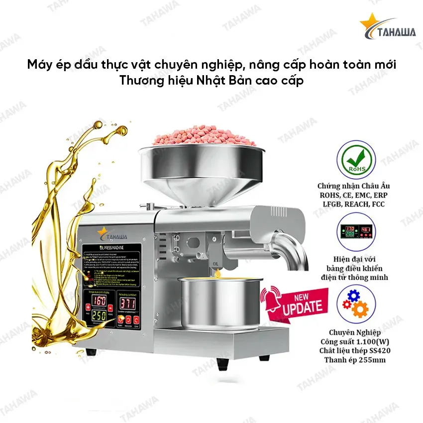 Máy ép dầu thực vật Tahawa TH-T3- Hàng chính hãng - Bảo Hành 2 Năm