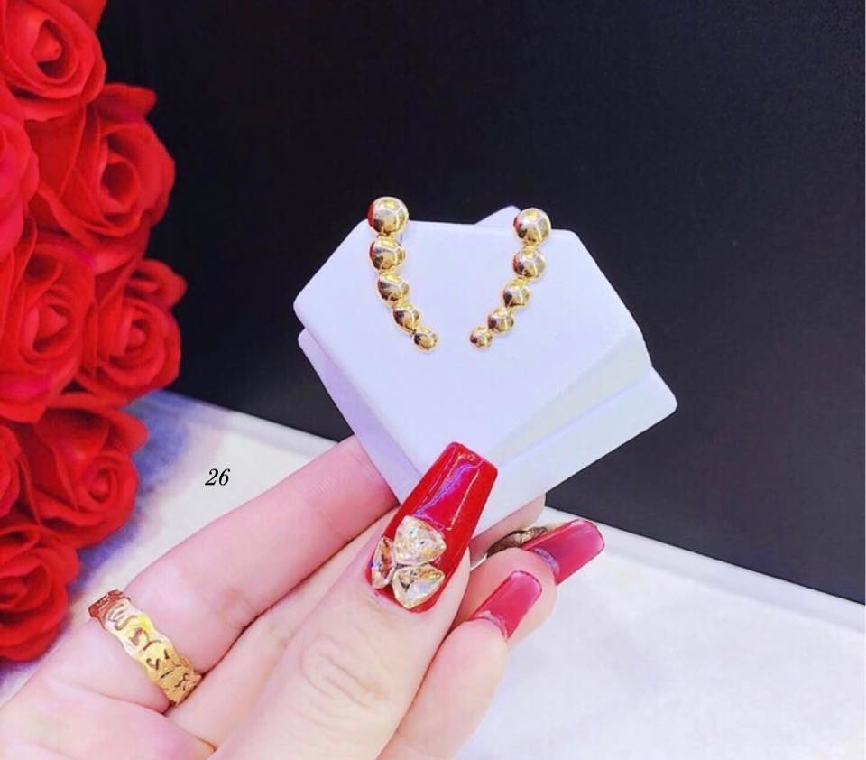 Bông tai vàng 10k kẹp vành BTV73