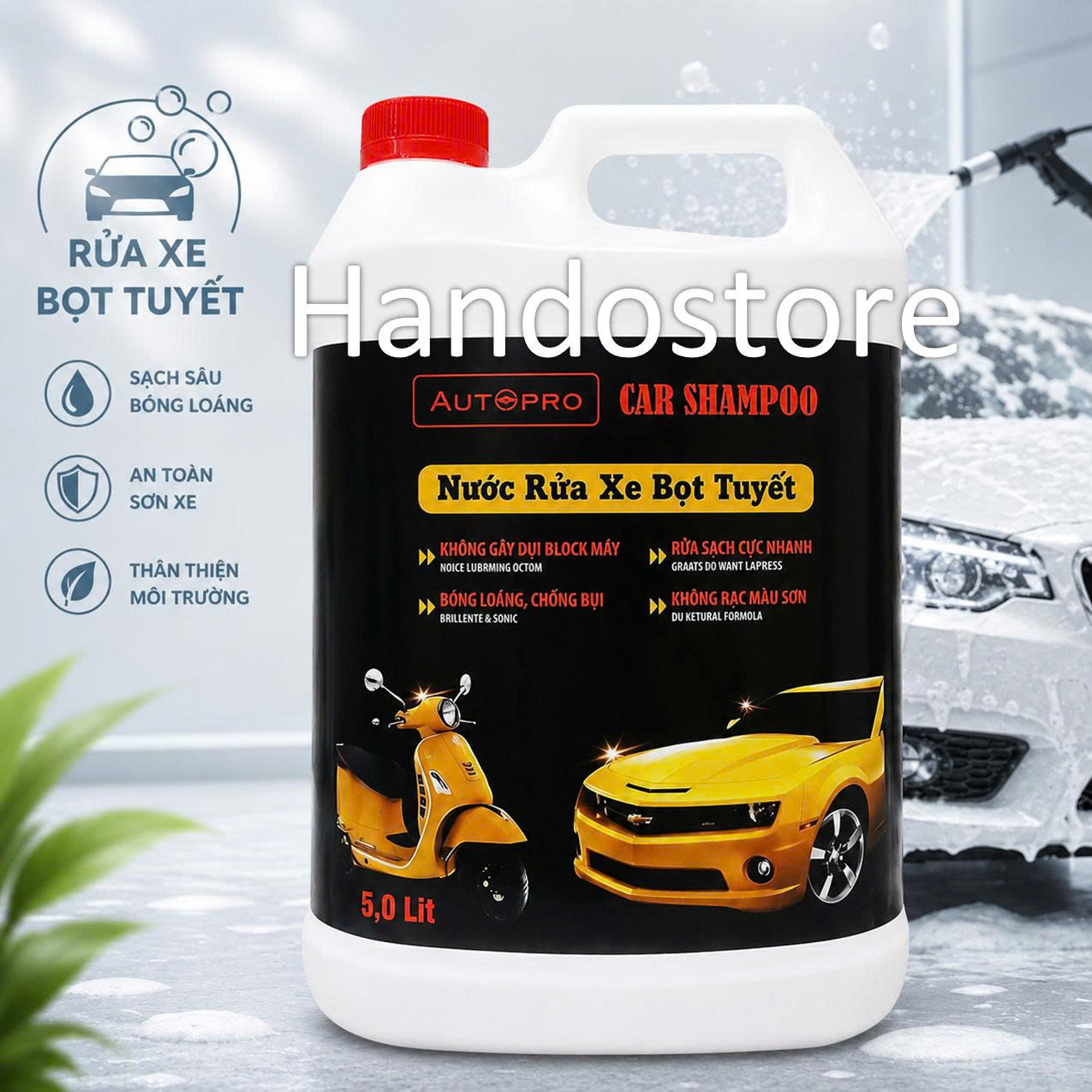 Nước rửa xe bọt tuyết chuyên dụng Car Shampoo 5L cho ô tô, xe máy