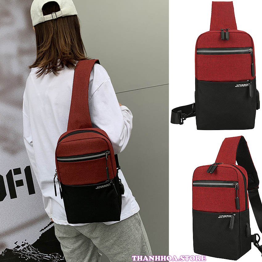 Túi đeo chéo nam nữ đi chơi, du lịch, chất vải cao cấp, nhiều ngăn đựng ipad, điện thoại thời trang đẹp, nhỏ gọn, giá rẻ, (màu đen, đỏ) - Túi đeo chéo - Balo đeo chéo [thanhhoa.store]