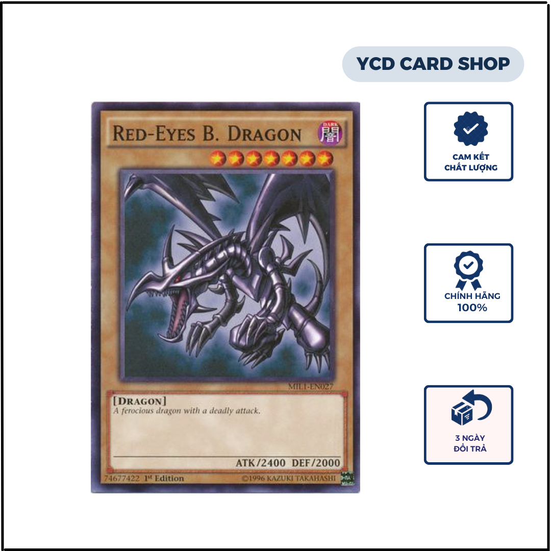 YCD Shop Thẻ bài Yugioh chính hãng Red-Eyes B. Dragon Original Artwork -