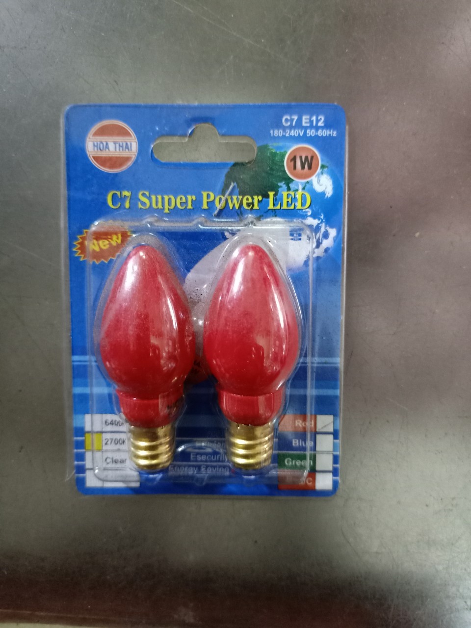 Bóng led trái ớt hòa thái vỏ thủy tinh - màu đỏ