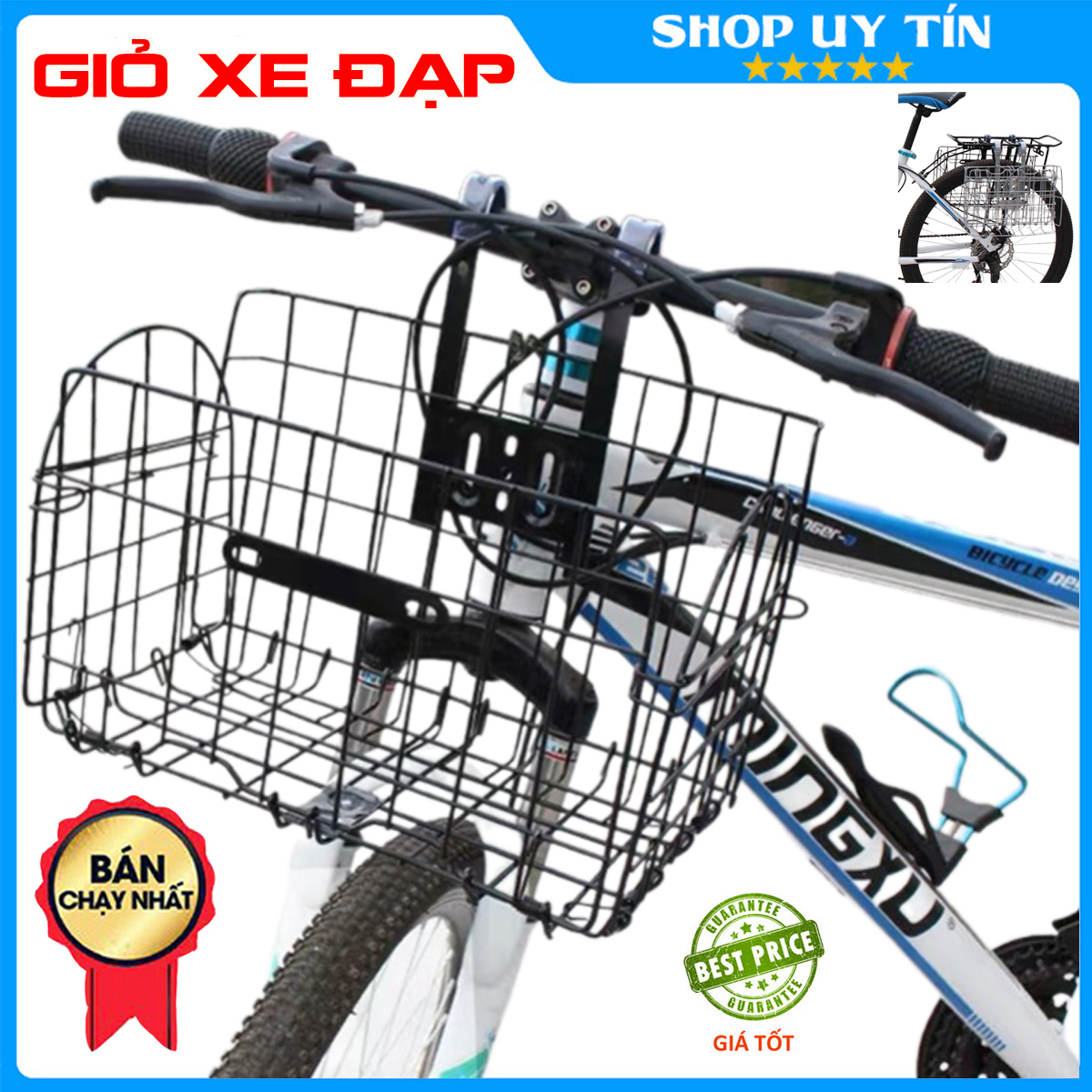 Giỏ Xe Đạp Gấp Gọn Tiện Dụng Bằng Hợp Kim Thép Cứng Cáp Chắc Chắn