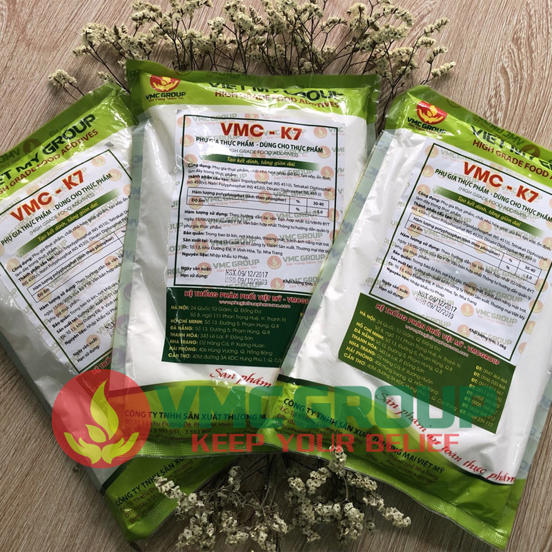 1KG VMC-K7 PHỤ GIA TẠO DAI DÒN CHO GIÒ, CHẢ, CHẢ CÁ, CHẢ MỰC, NEM CHUA