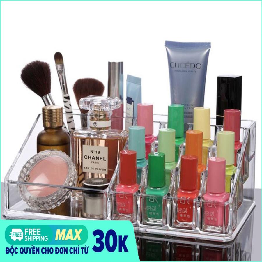 Khay đựng mỹ phẩm 16 ngăn đa năng-Kệ để đồ mỹ phẩm mới Vegabuy chất liệu Mica bền đẹp