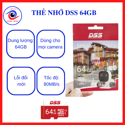 Thẻ nhớ 64gb, thẻ nhớ chính hãng, DSS, tốc độ 80mb/s, lỗi đổi mới