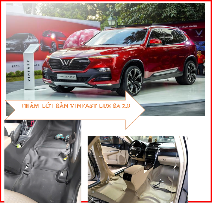 Thảm lót sàn Simili cho xe VINFAST LUX SA, Loại dày cao cấp, Phủ kính sàn xe, Chống bám bẩn.