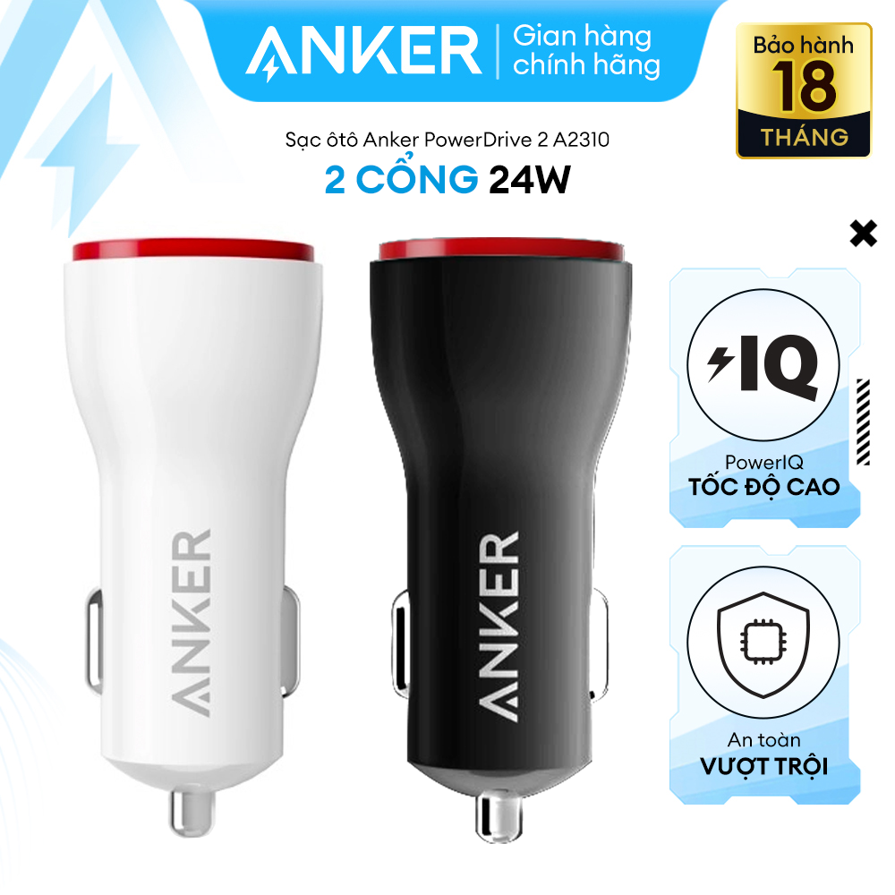 Sạc ô tô ANKER 2 cổng PowerDrive 2 24W - A2310