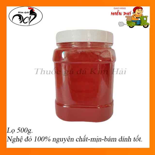 Nghệ Đỏ 0.5 kg-nhà lam nguyên chất-mịn bám dính tốt dùng cho gà đá hiệu quả .