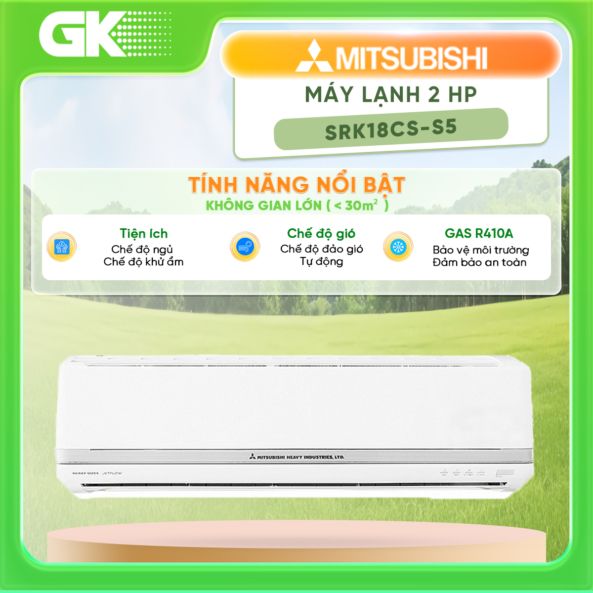 Máy lạnh mitsubishi heavy 2.0hp srk18cs-s5 - bảo hành 2 năm - giao toàn quốc