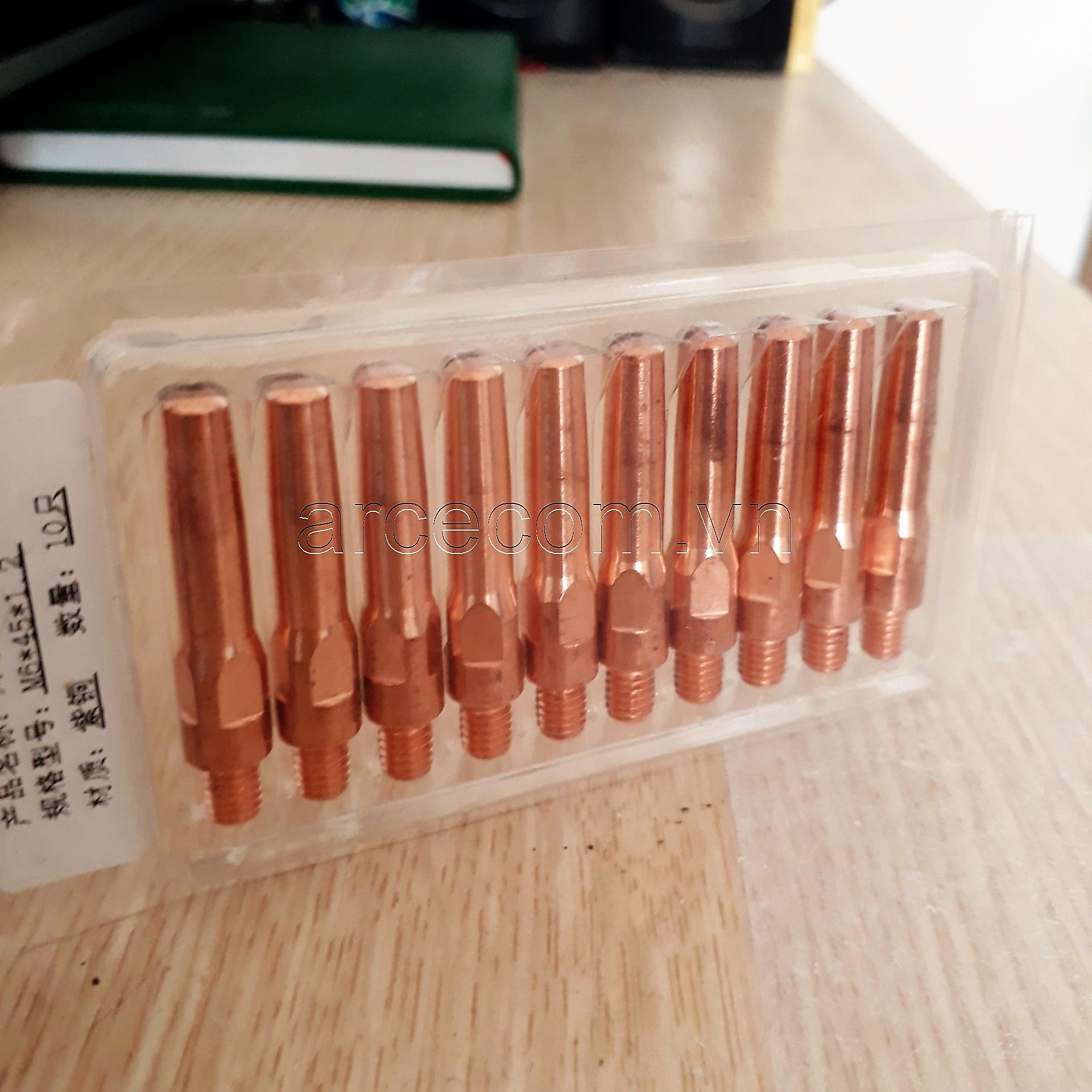 Bép hàn mig m6x45x0.8/1.0/1.2/1.6mm - vỉ 10 cái