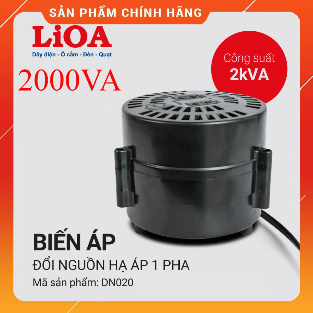 Biến áp tự ngẫu lioa 2000va dn020 đổi nguồn 1 pha 220v sang 100v 110v 120v - lioavietnam
