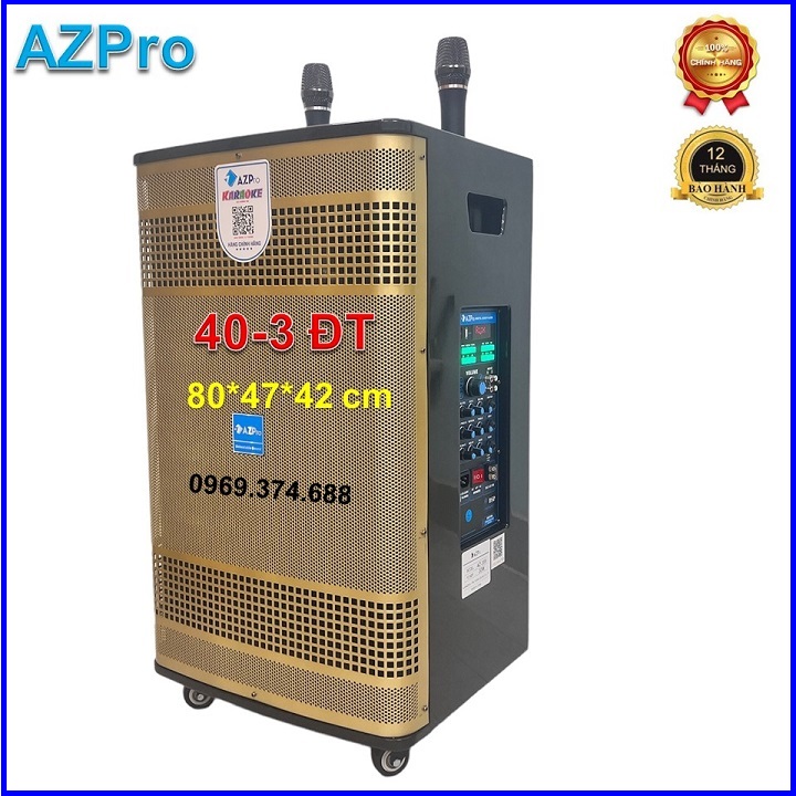 Loa Kéo Bluetooth chính hãng Azpro,AZ-359 Bass 40 thùng gỗ bóng cao cấp,mẫu loa 3 đường tiếng cao cấ