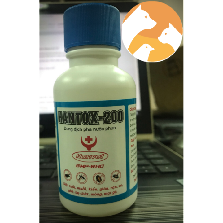 Hantox – 200 diệt muỗi, ruồi, ve, bọ chét, rận, mạt gà, gián, kiến.