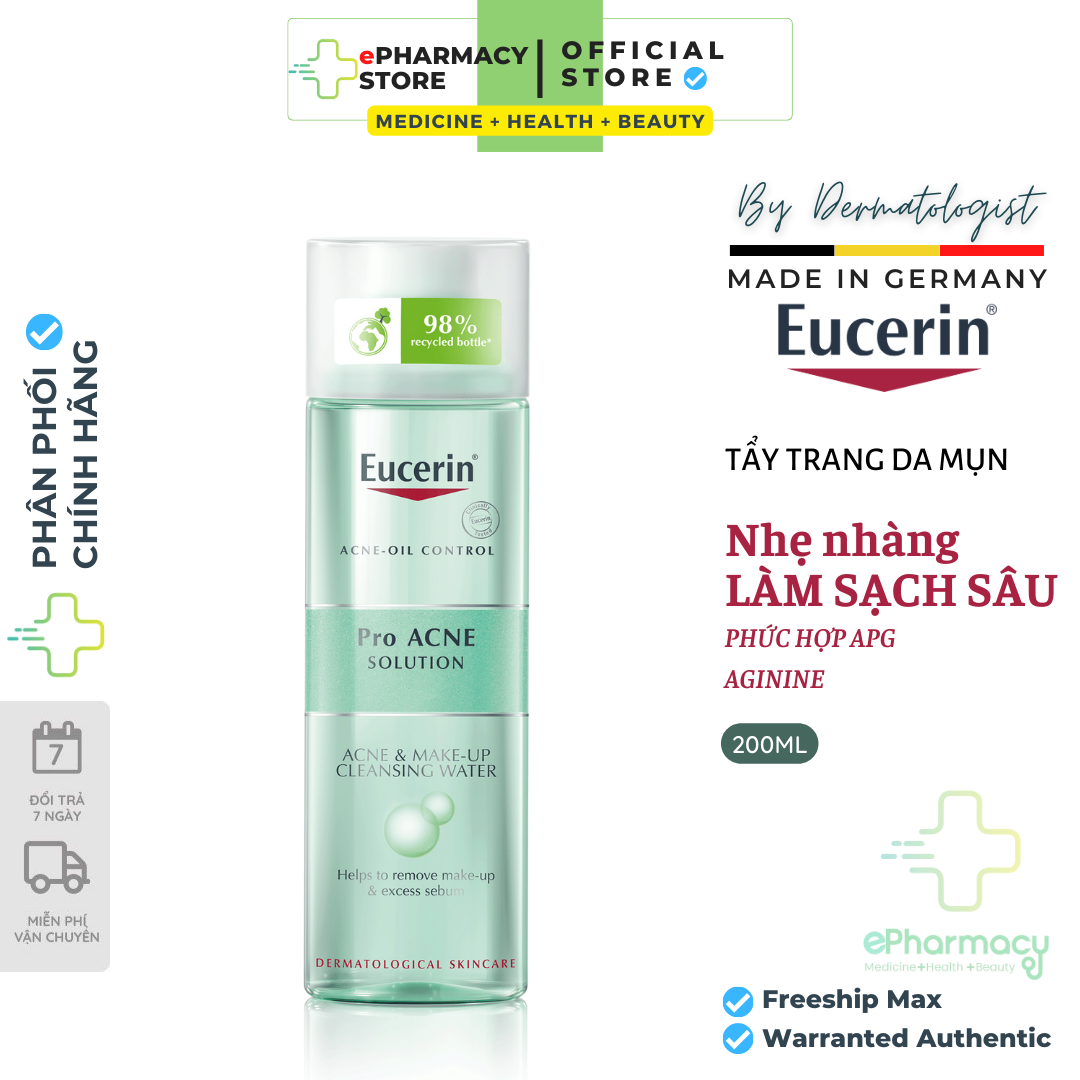 Nước tẩy trang giảm mụn Eucerin Pro Acne Micellar Water 200ml