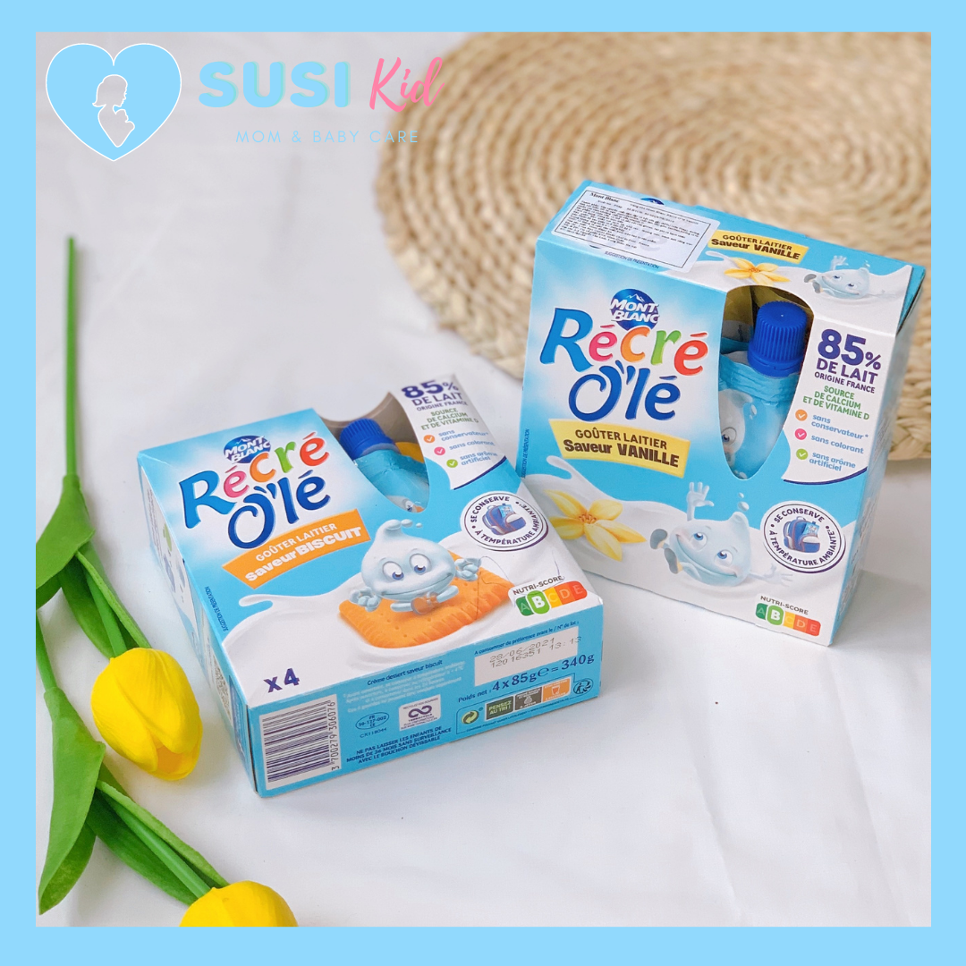 Váng sữa dạng tub mont blanc vị bích quy - hộp 4 túi