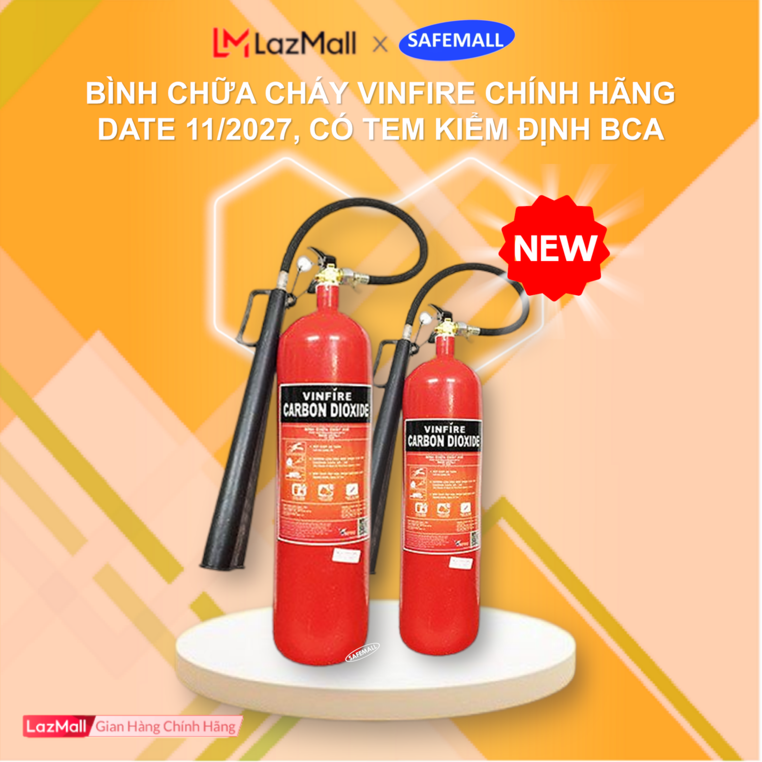 [Genuine] fire extinguisher ABC / BC and gas CO2 MT3 have inspection stamps, fire extinguisher vinfire 1kg 2kg 4kg, 8kg date New 5 years have inspection stamps of Ca-end-genuine goods safety Mart official