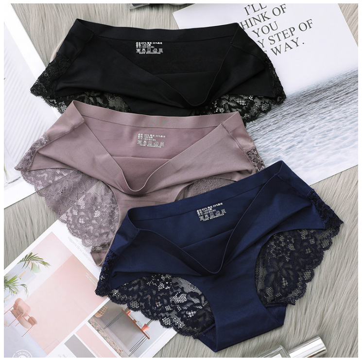 Quần lót Nữ su đúc thun lạnh phối ren Siêu Gợi Cảm, mịn mát như lụa - Quần lót Nữ sexy