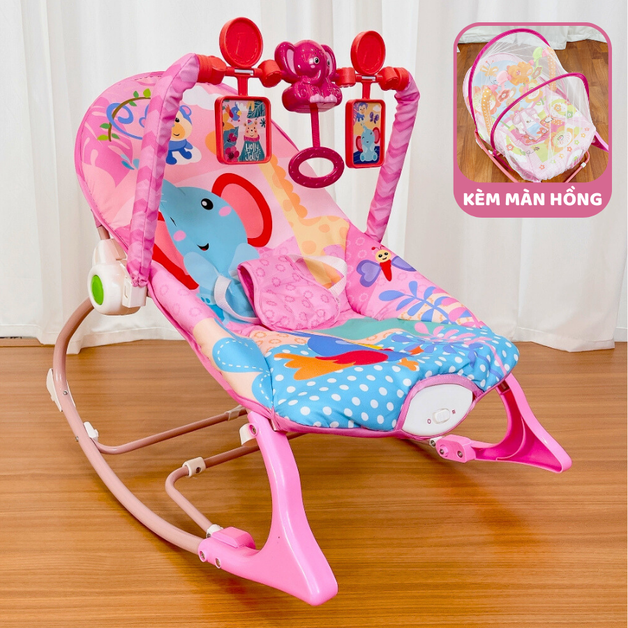 Ghế rung đa chế độ phát nhạc có đồ chơi cho bé TiiBaby - 2